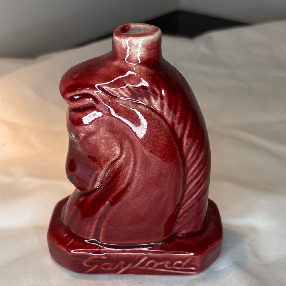 Vintage Gaylord Red Horse Head Aftershave Bottle Ceramic/No Top